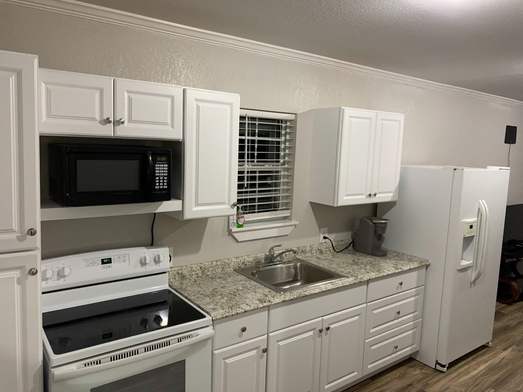 Wren B kitchen cabinets, countertop and sink